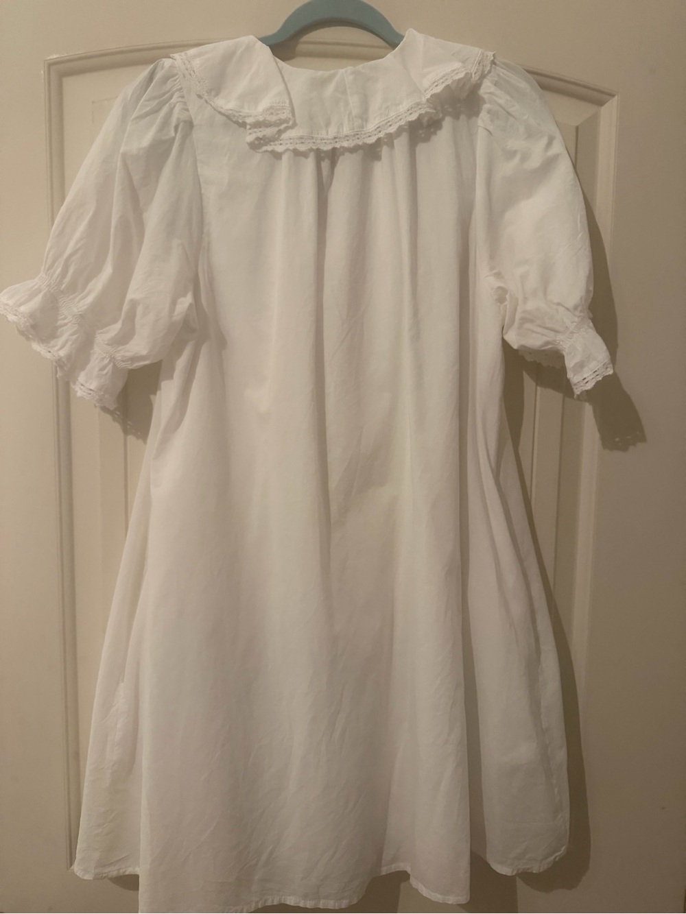 White Ruffled Button-FrontDress - Picture 6 of 6